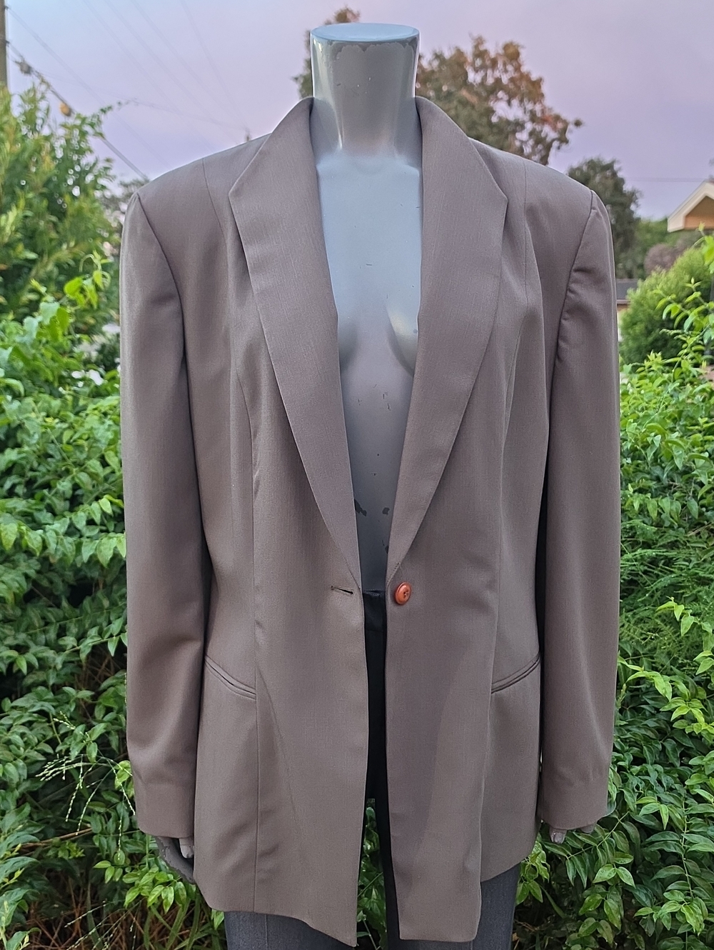Oscar De La Renta Ladies Vintage Wool-Blend Luxury (1) Button Blazer